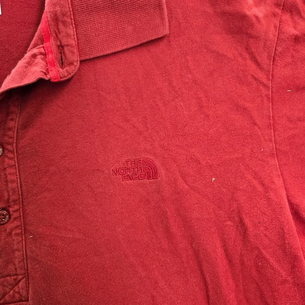 The North Face Men‎ Polo Shirt XL Red Logo Embroidered Short Sleeve Collar